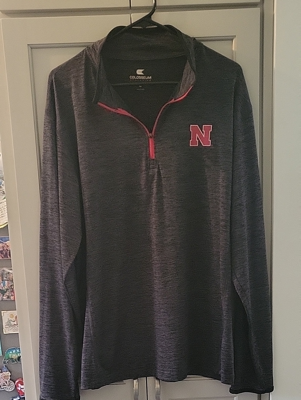 Colosseum Black/Gray Nebraska Quarter-Zip Pullover
